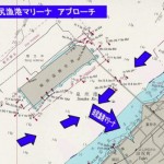 アプローチ海図 目印はスカイブリッジ