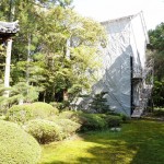 多宝塔は屋根の葺き替え工事中