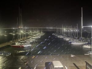 台風６号接近に伴うマリーナの当直巡回　03:00実施