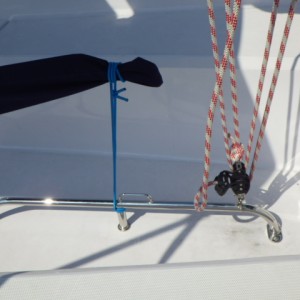 コクピットセンターへ設置したフットレール